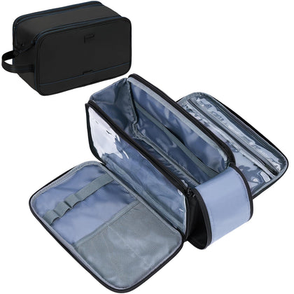 ZEEMO Travel Toiletry Bag for Men front view with dual compartments