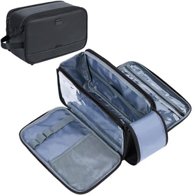 ZEEMO Travel Toiletry Bag front view with dual compartments