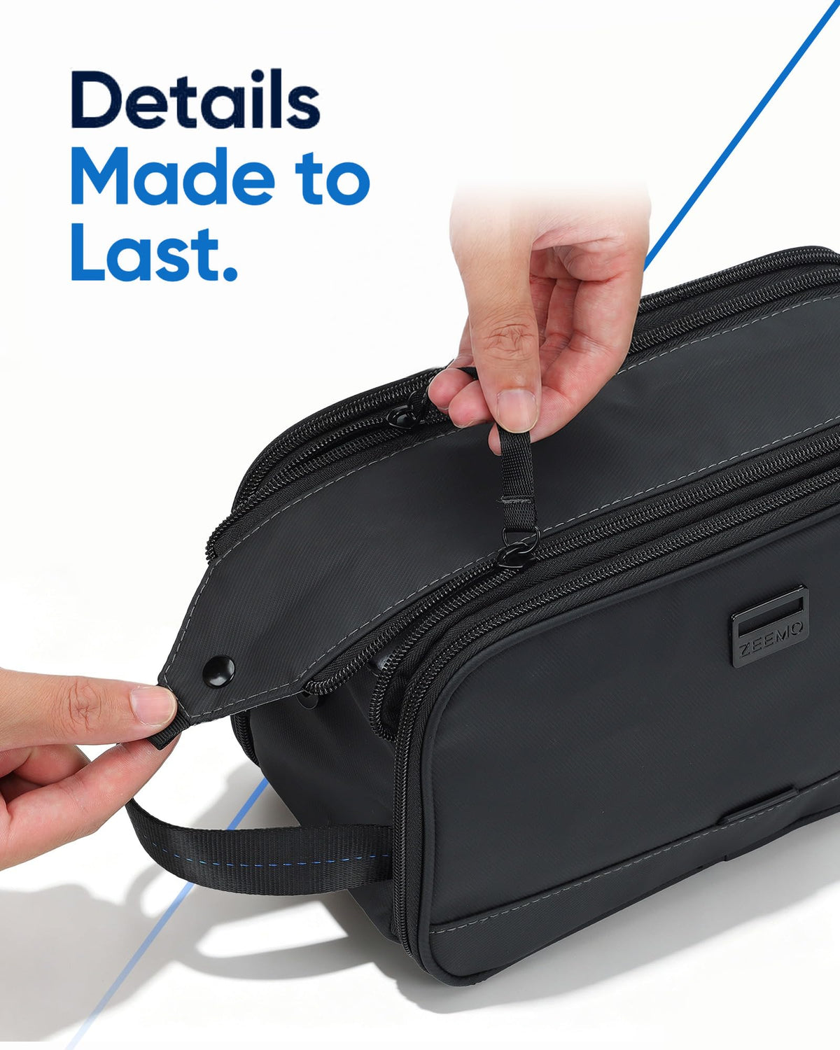 ZEEMO Travel Toiletry Bag in a suitcase for travel