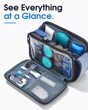 ZEEMO Travel Toiletry Bag in a suitcase for travel