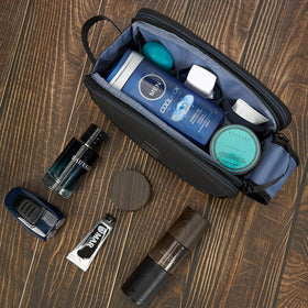 ZEEMO Travel Toiletry Bag inside a travel suitcase