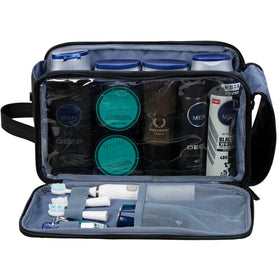 ZEEMO Travel Toiletry Bag showing fully see-through compartment