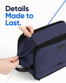 ZEEMO Travel Toiletry Bag showing mesh pocket organization