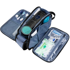 ZEEMO Travel Toiletry Bag showing see-through compartment