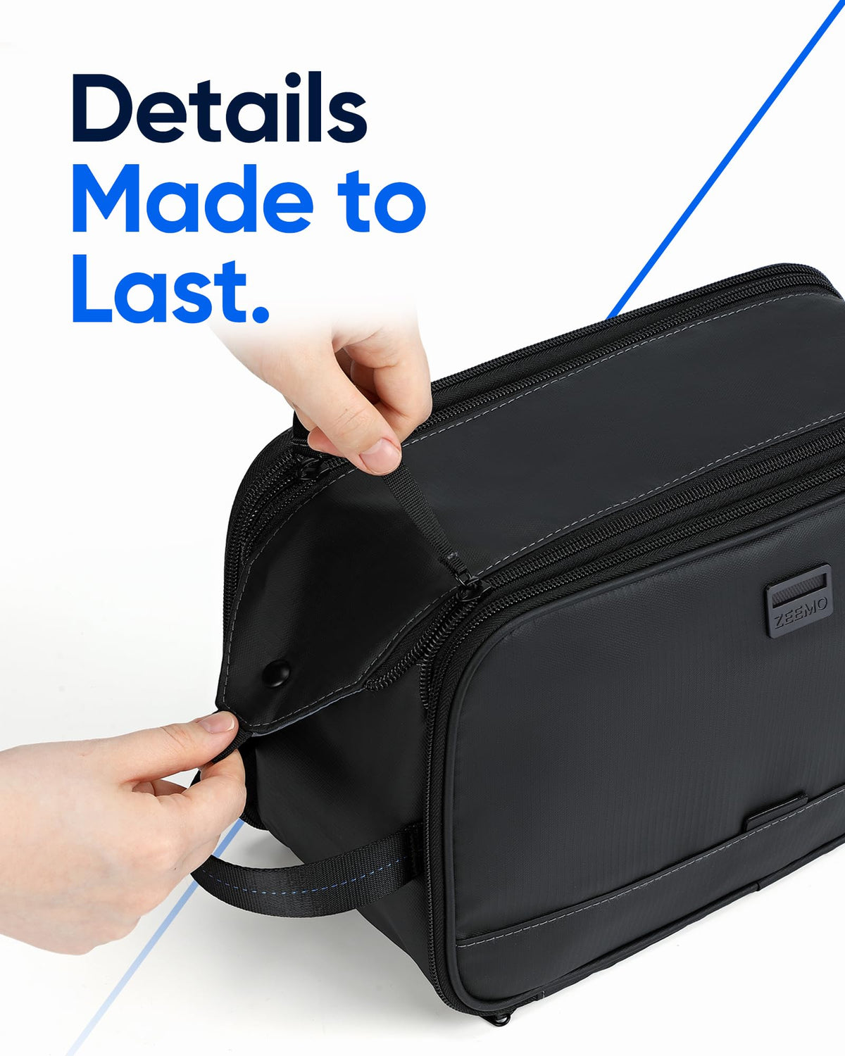 ZEEMO Travel Toiletry Bag with magnetic closure