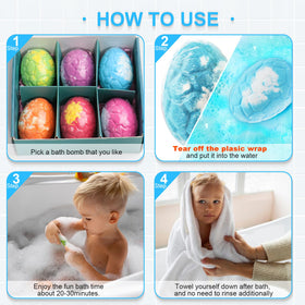 Zeewoo Dinosaur Bath Bombs fizzing in water