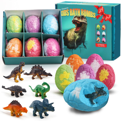 Zeewoo Dinosaur Bath Bombs Set with six colourful bath bombs