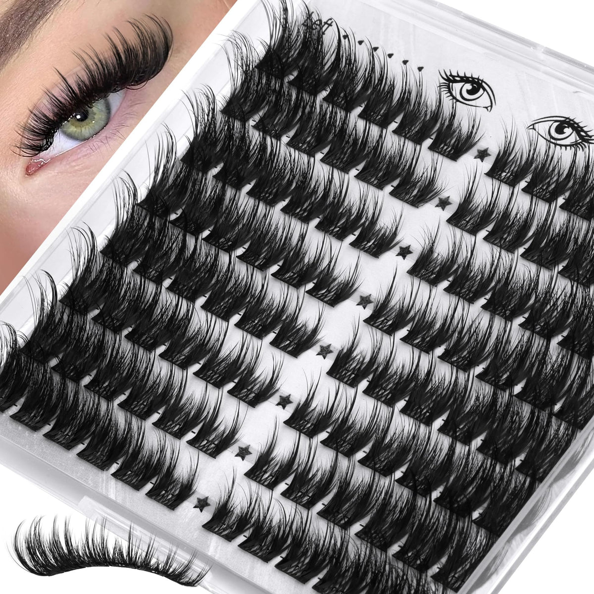 Zegaine Cat Eye Lash Clusters front view with packaging