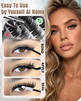 Zegaine Cat Eye Lash Clusters in use on a model