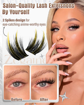 Zegaine Cat Eye Lash Clusters side view showing cluster design