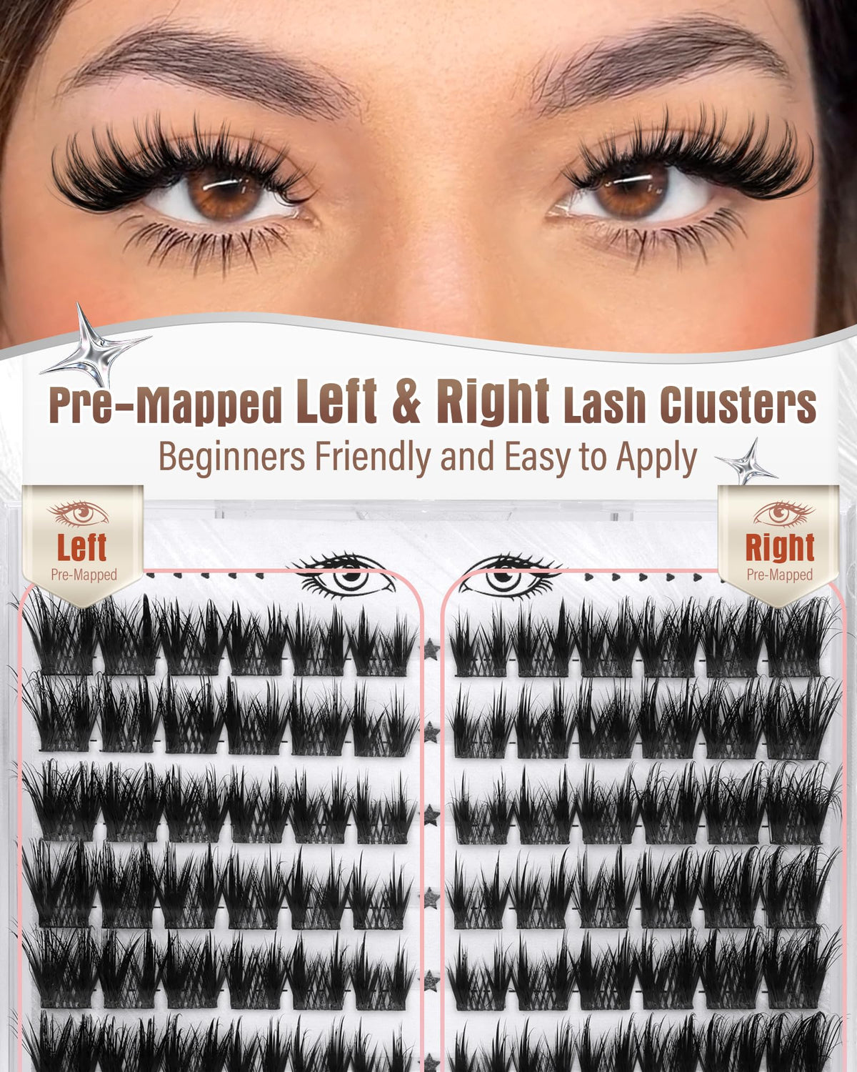 Zegaine Cat Eye Lash Clusters with dual-spike tips