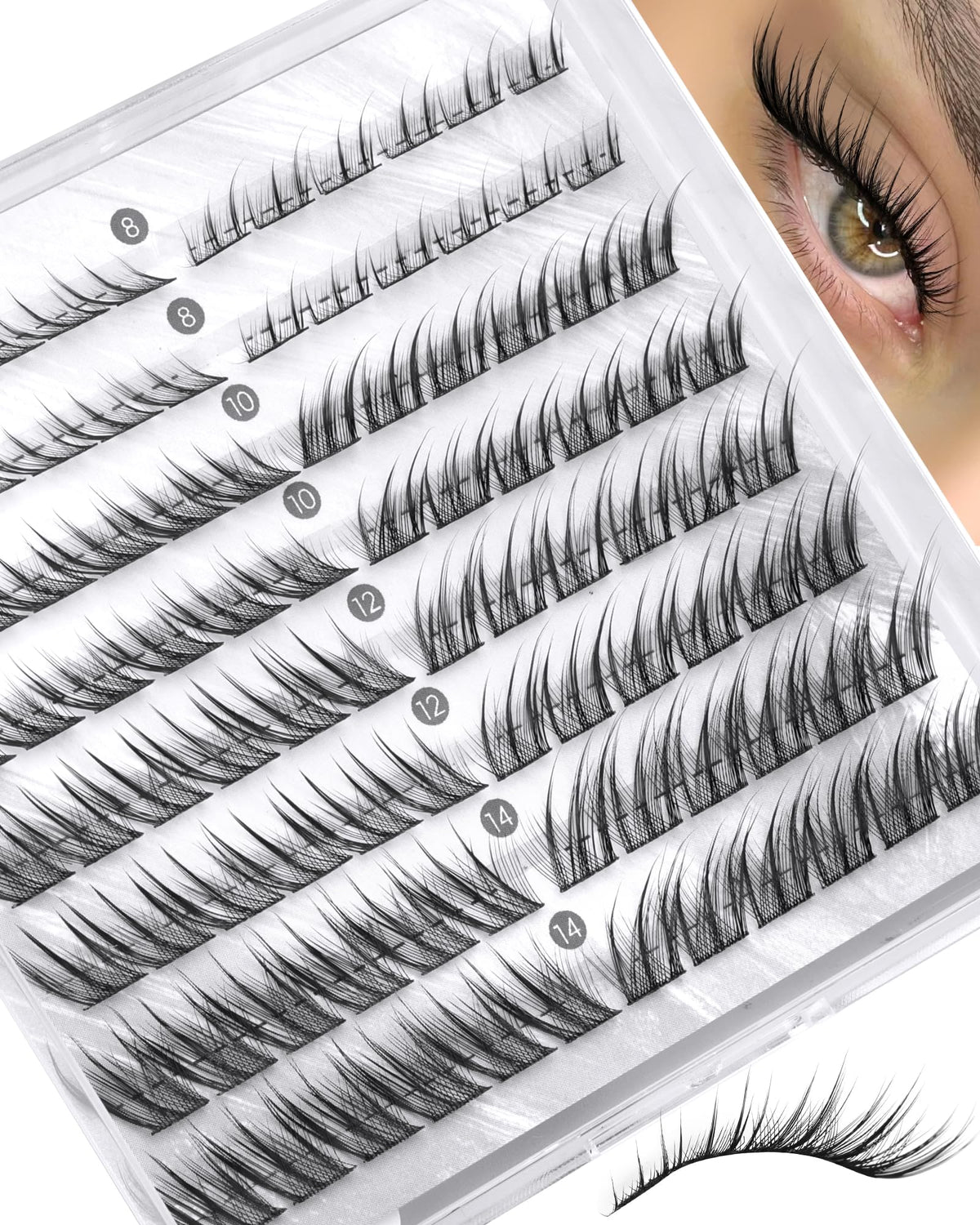 Zegaine Fox Eye Lash Clusters front view with packaging