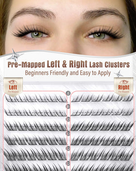 Zegaine Fox Eye Lash Clusters in use on model
