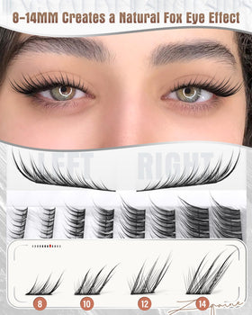 Zegaine Fox Eye Lash Clusters Kit components laid out