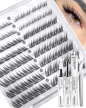 Zegaine Fox Eye Lash Clusters Kit with bond and seal front view