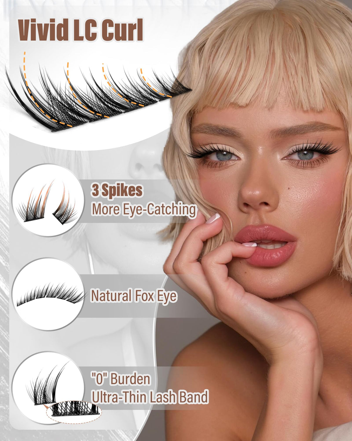 Zegaine Fox Eye Lash Clusters showing left and right design