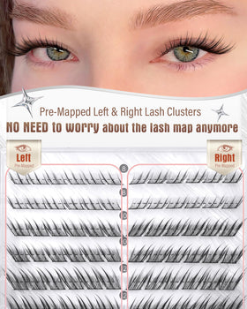 Zegaine lash clusters applied on model's eyes