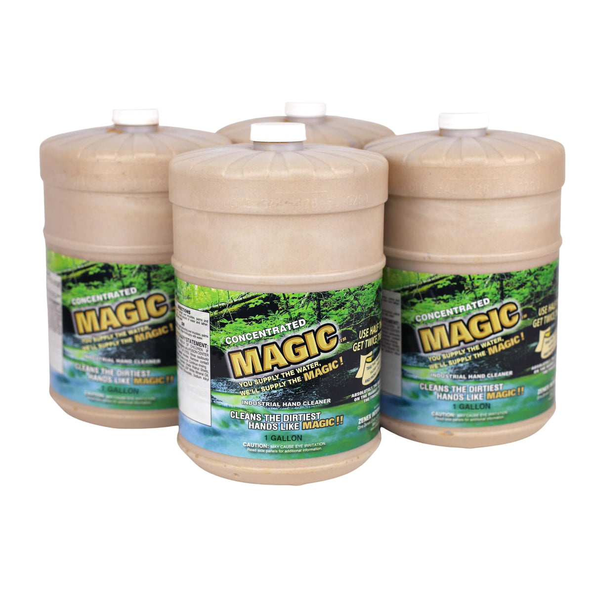 Zenex Magic Hand Soap 1 gallon front view with walnut shell scrubbers
