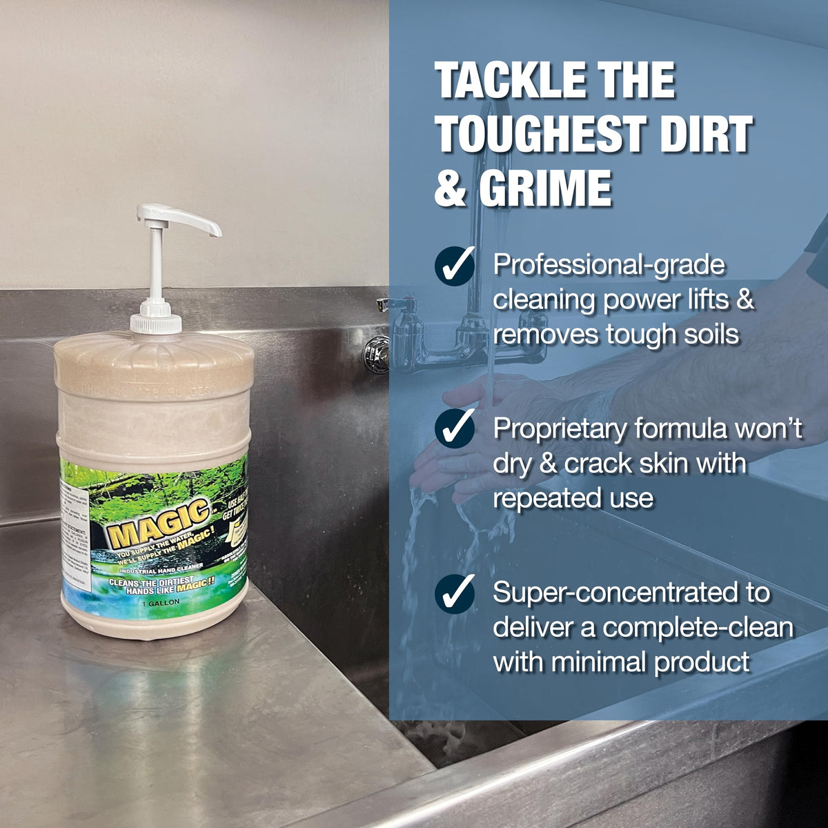 Zenex Magic Hand Soap in use by auto mechanic removing grease