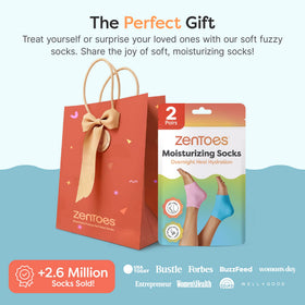 ZenToes heel socks packaging showcasing product details