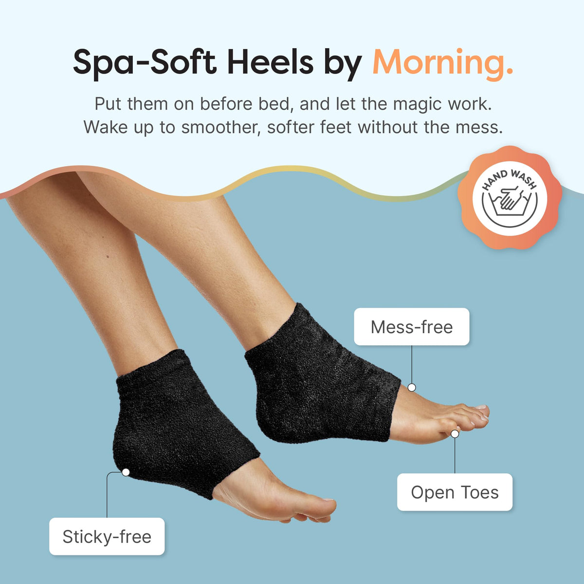 ZenToes heel socks showing open-toe design