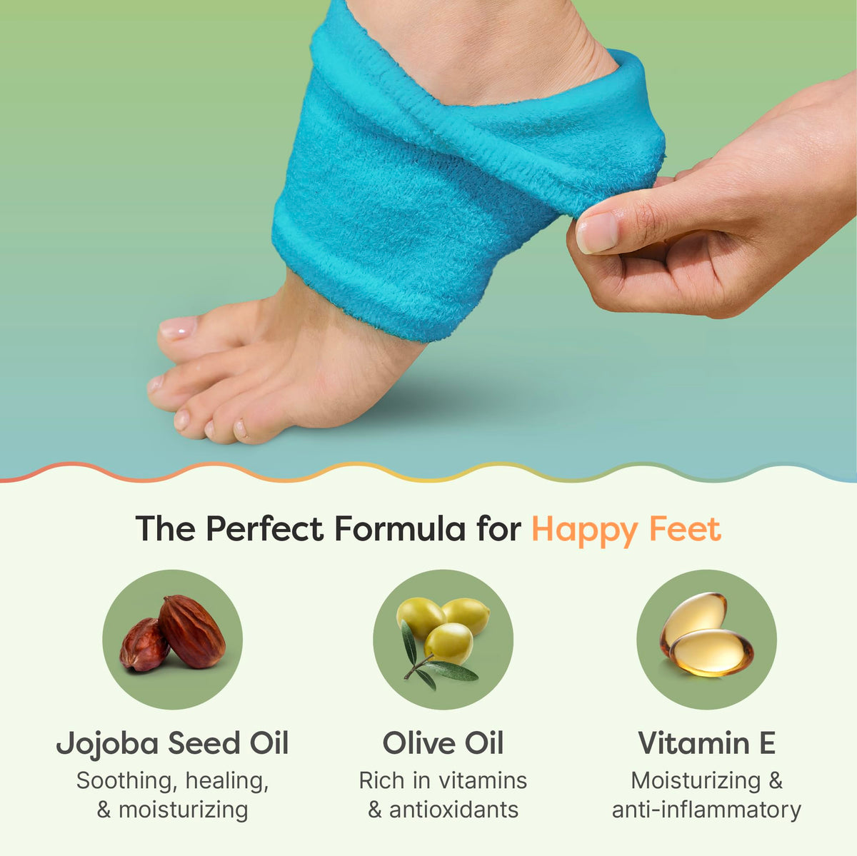 ZenToes Moisturizing Heel Socks displayed with lotion