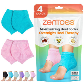 ZenToes Moisturizing Heel Socks front view, gel-lined design