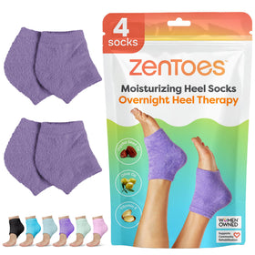 ZenToes Moisturizing Heel Socks front view showing gel-lined heel