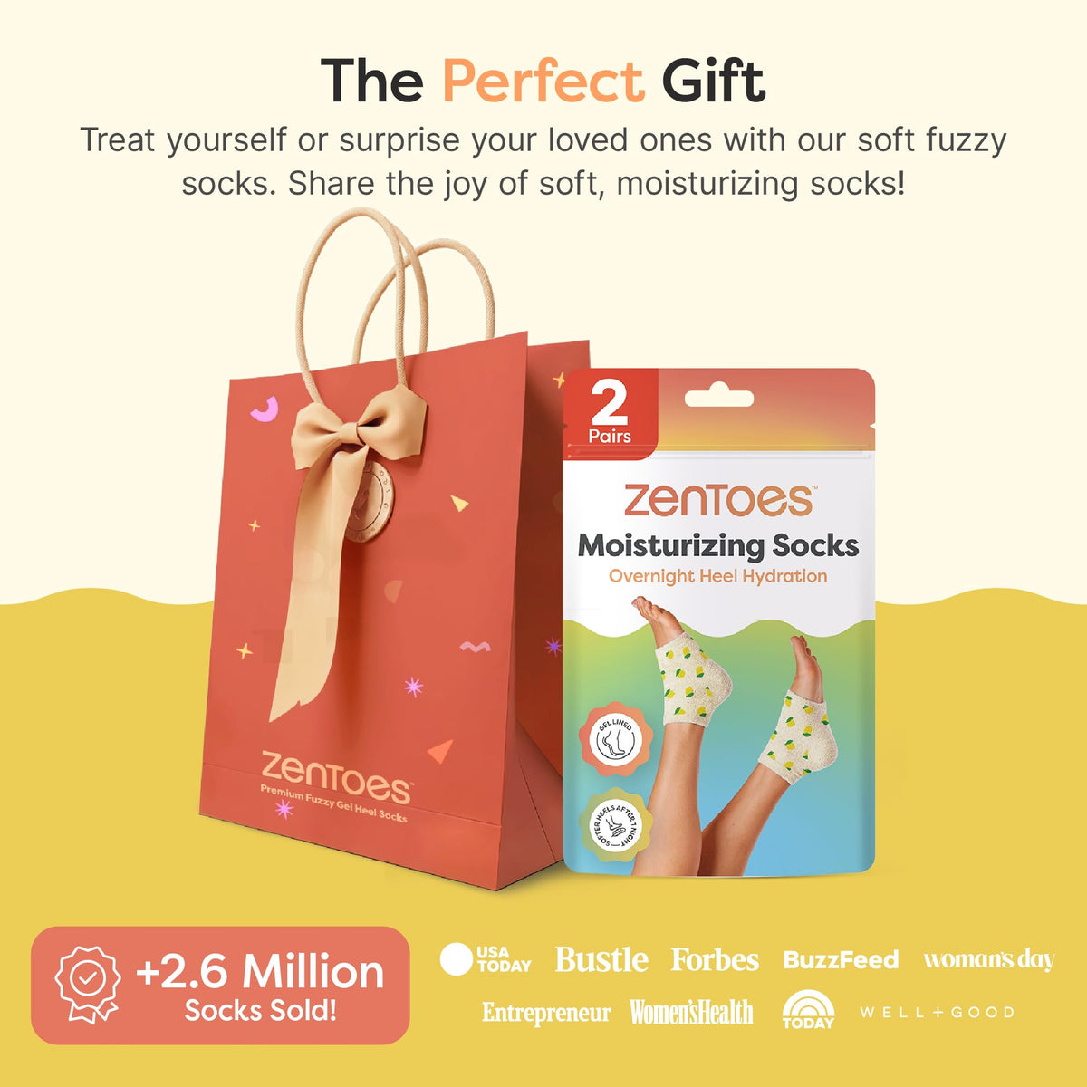 ZenToes Moisturizing Heel Socks in a cozy home setting