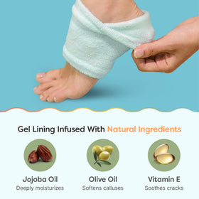 ZenToes Moisturizing Heel Socks in Regular size on a soft surface
