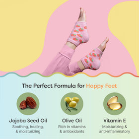 ZenToes Moisturizing Heel Socks in use on feet, relaxing at home