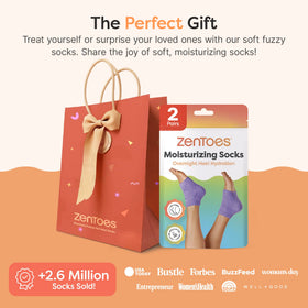ZenToes Moisturizing Heel Socks laid flat showcasing design