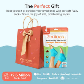 ZenToes Moisturizing Heel Socks packaging front view