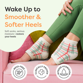 ZenToes Moisturizing Heel Socks side view showing open-toe design