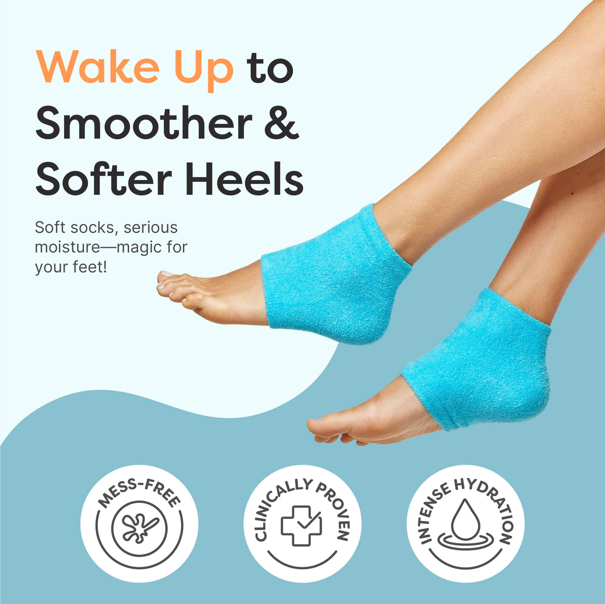 ZenToes Moisturizing Heel Socks side view showing open-toe design