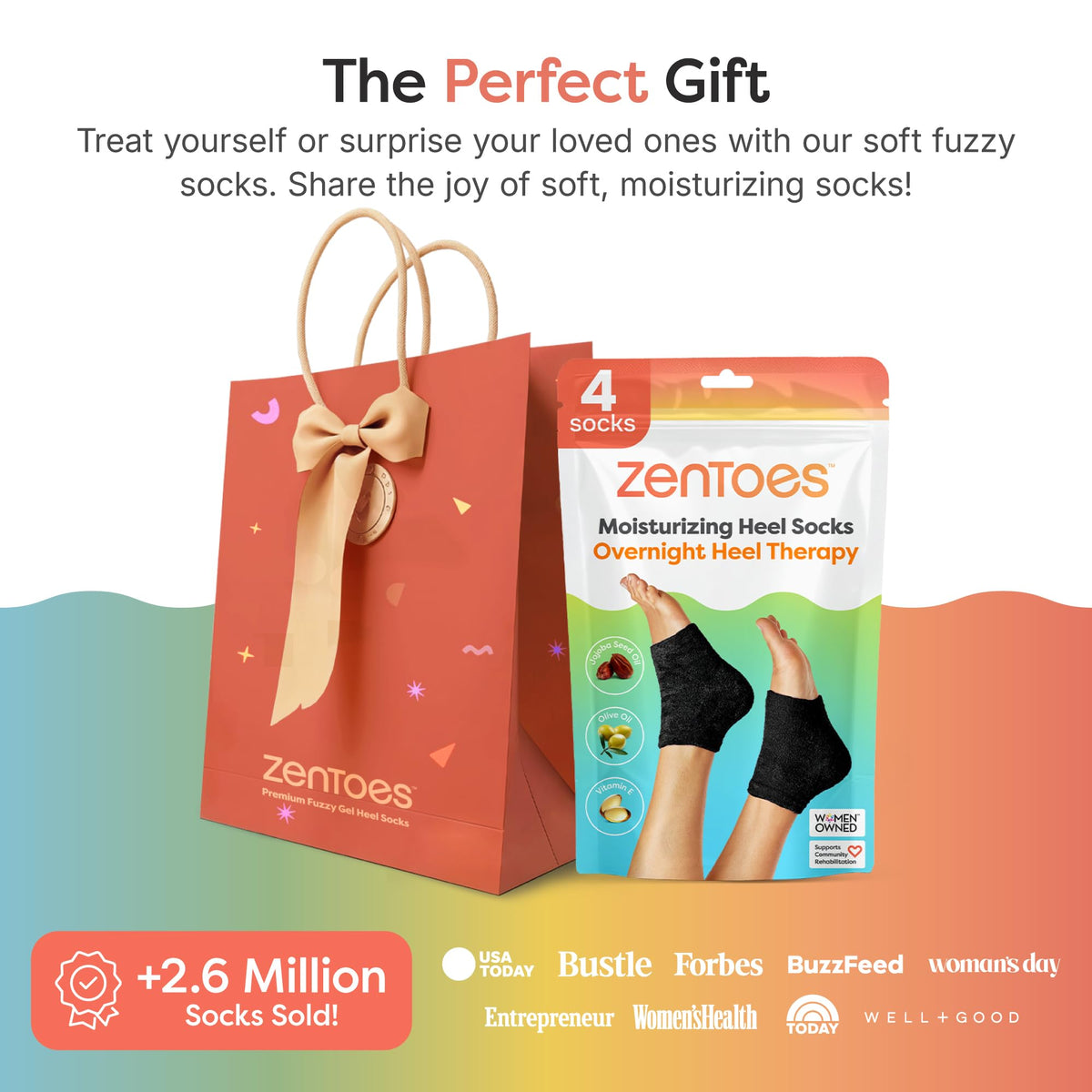 ZenToes Moisturizing Heel Socks with lotion for added care
