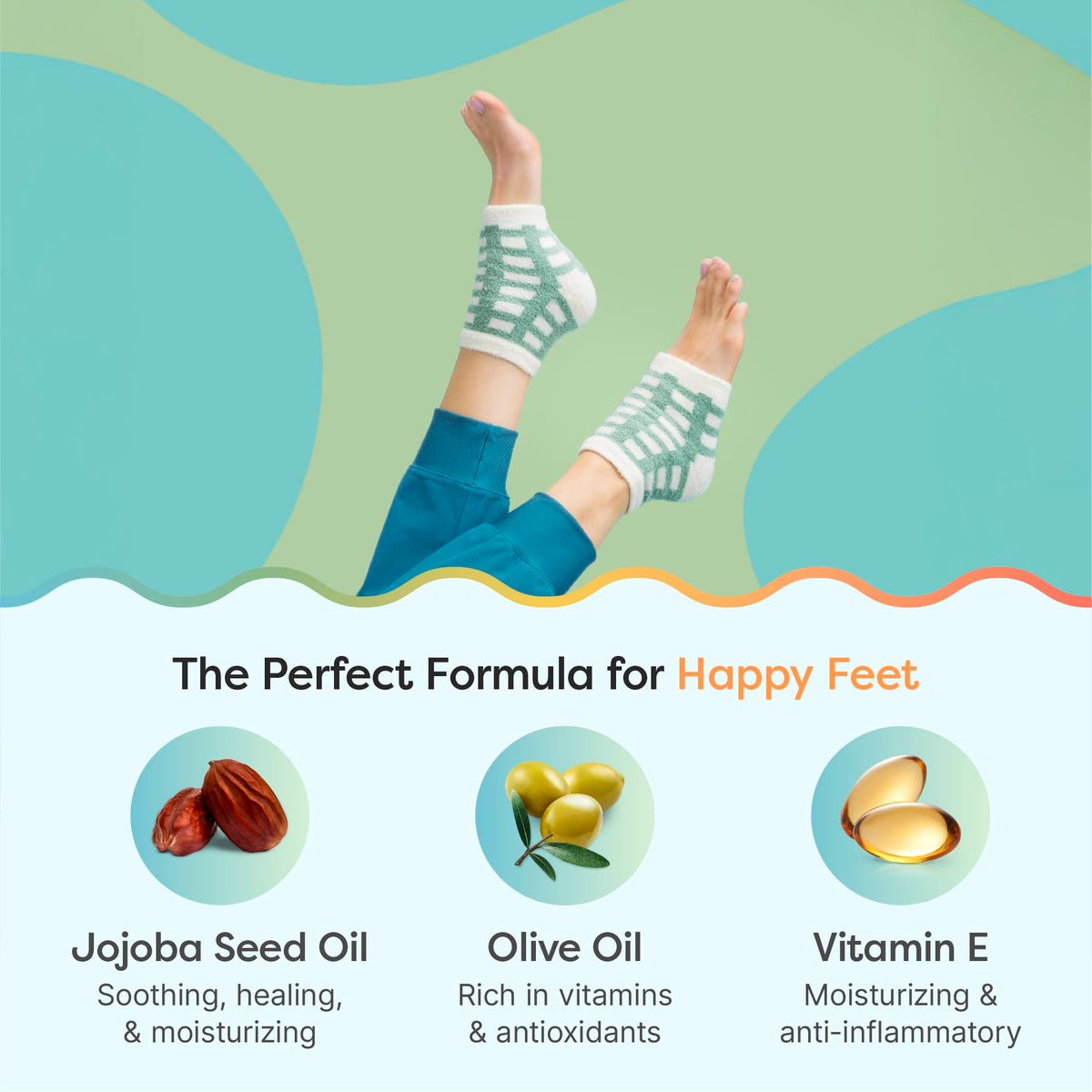 ZenToes Moisturizing Heel Socks worn on feet