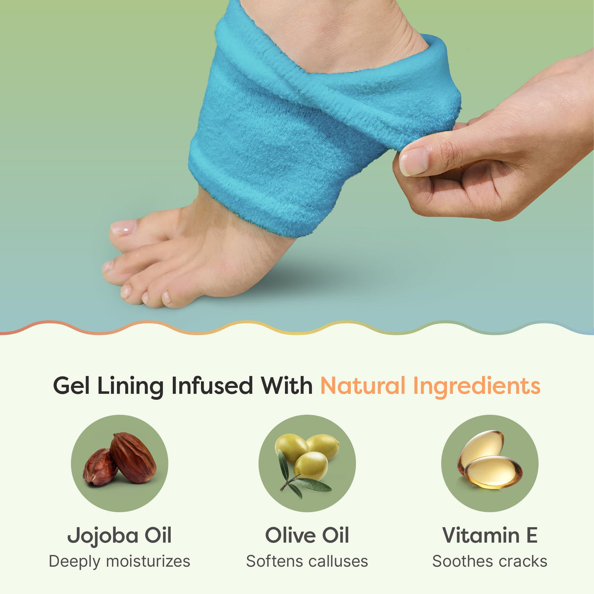 ZenToes Moisturizing Heel Socks worn on feet