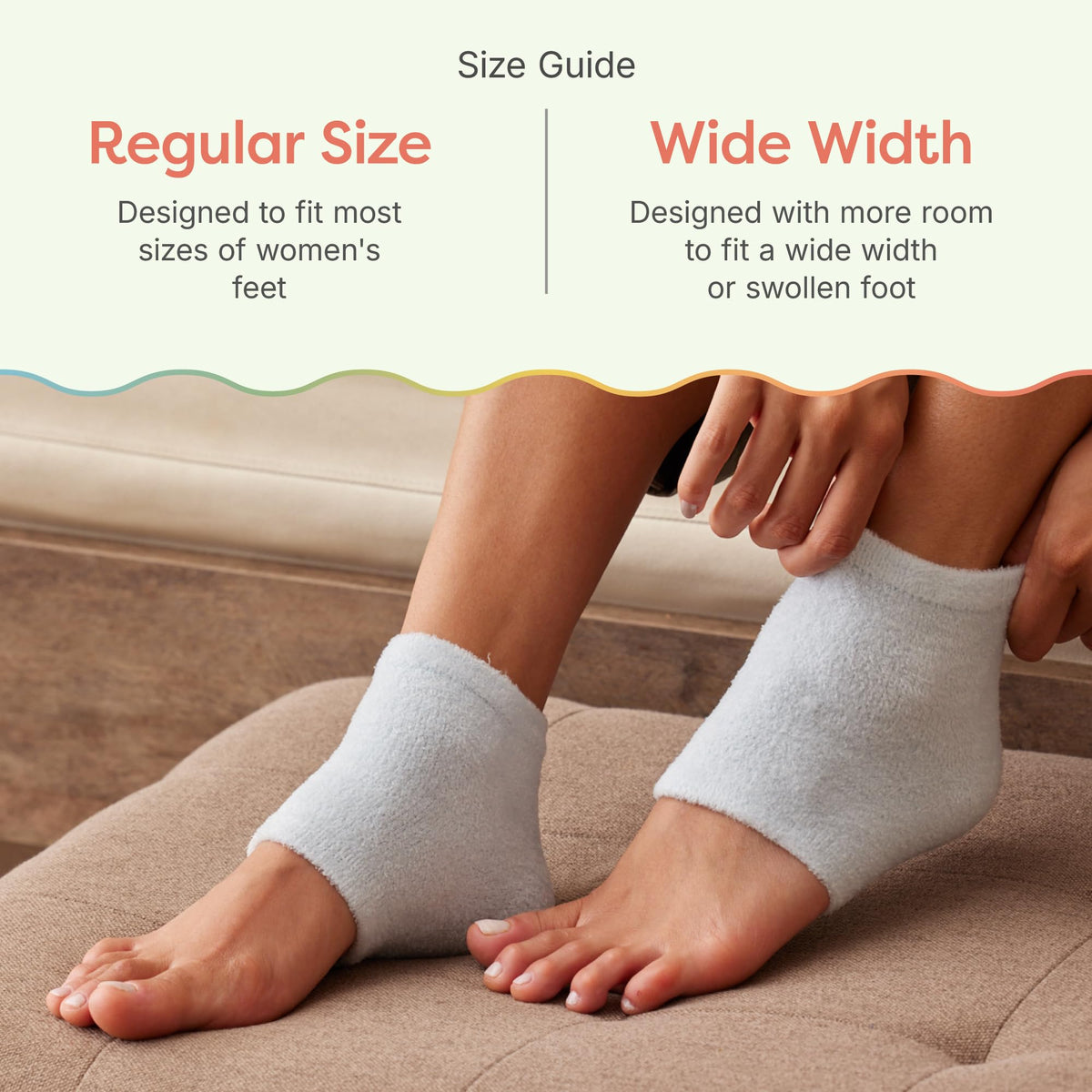 ZenToes Moisturizing Sleep Socks showing size options