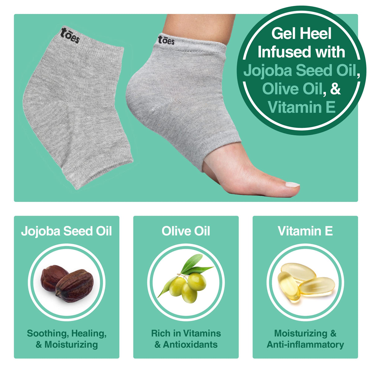 ZenToes Moisturizing Socks back view, highlighting soft fabric