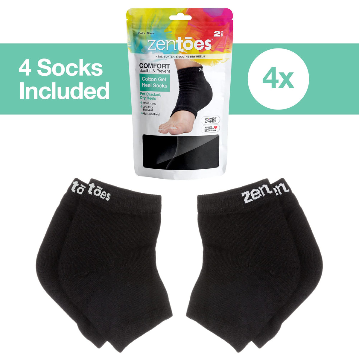 ZenToes Moisturizing Socks displayed with jojoba oil