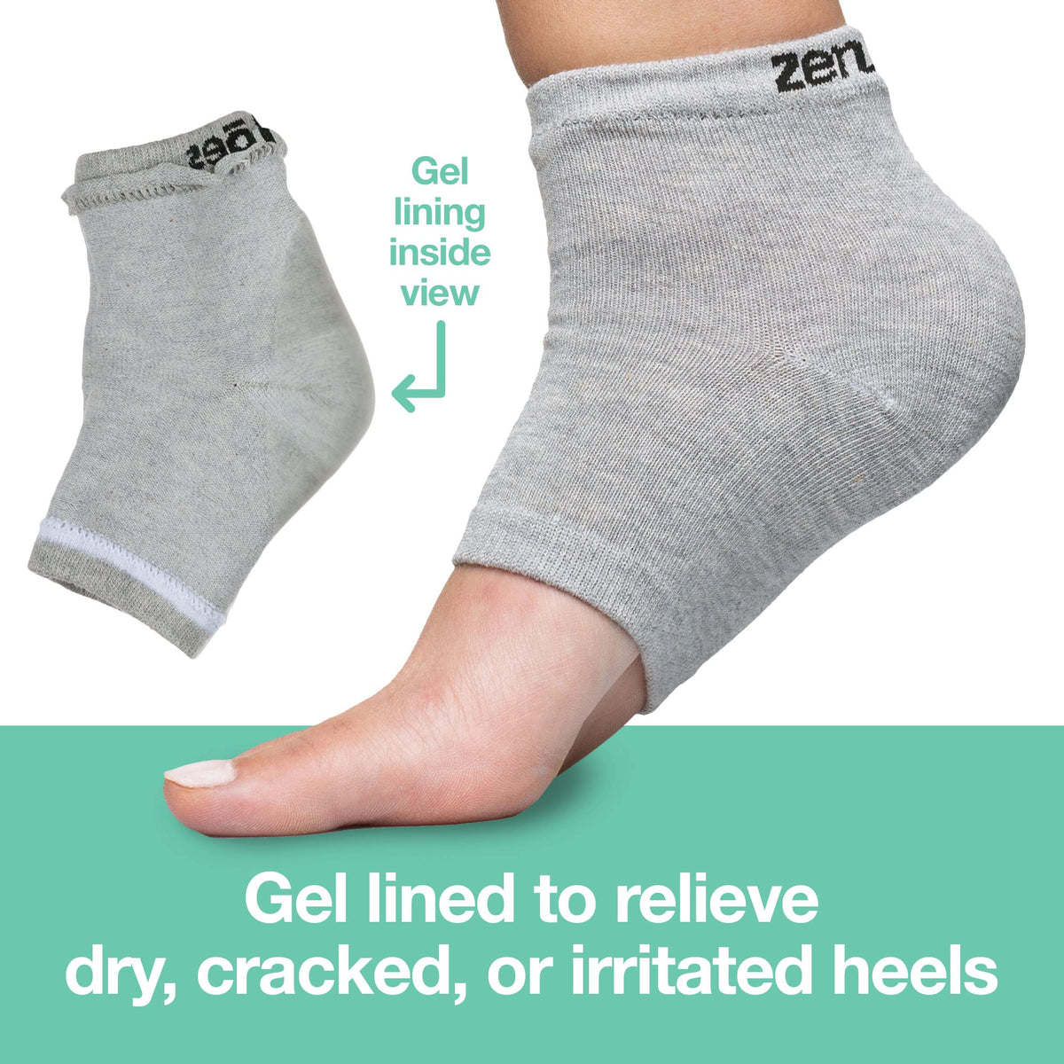 ZenToes Moisturizing Socks side view, demonstrating open-toe design