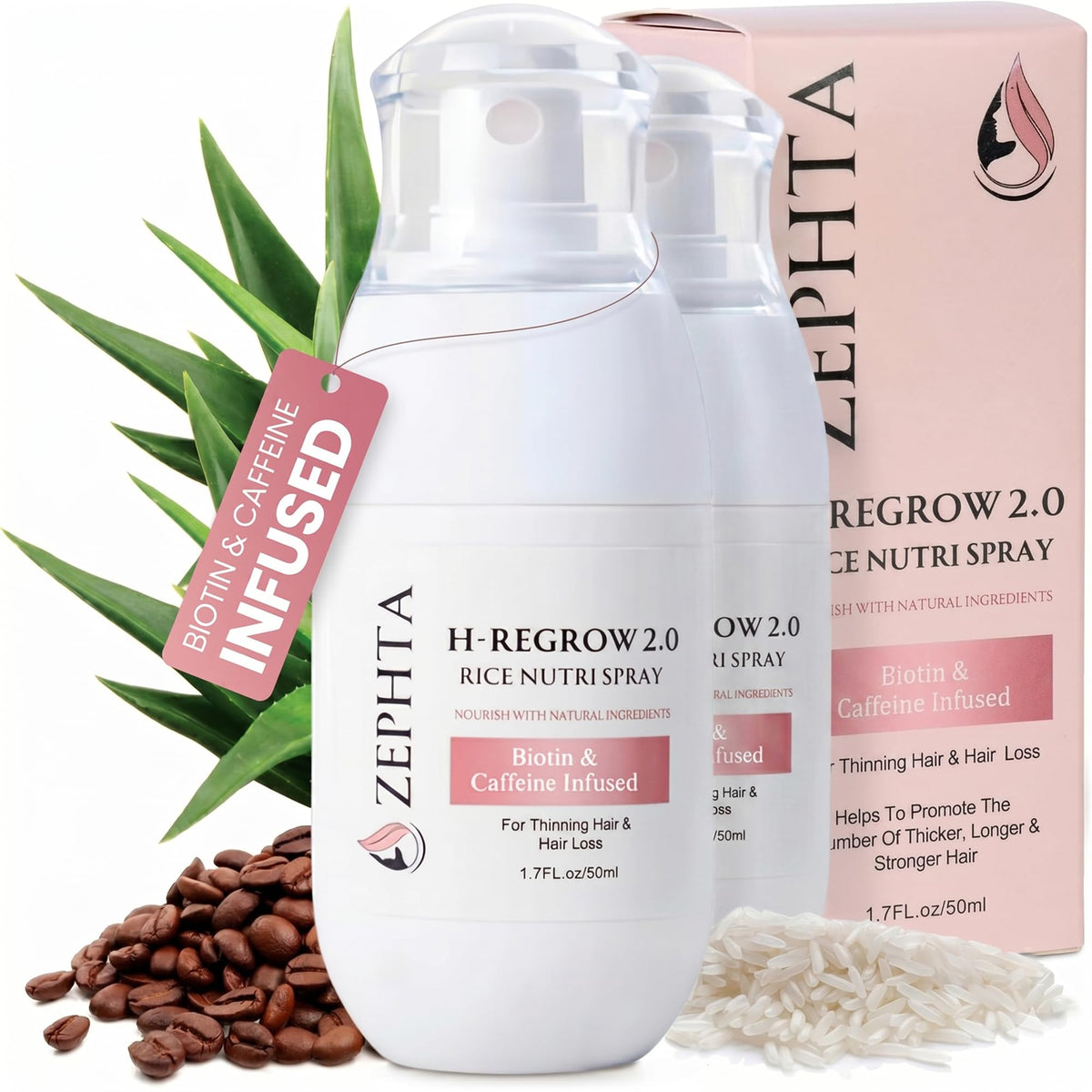Zephta H-Regrow Hair Growth Spray front view with label