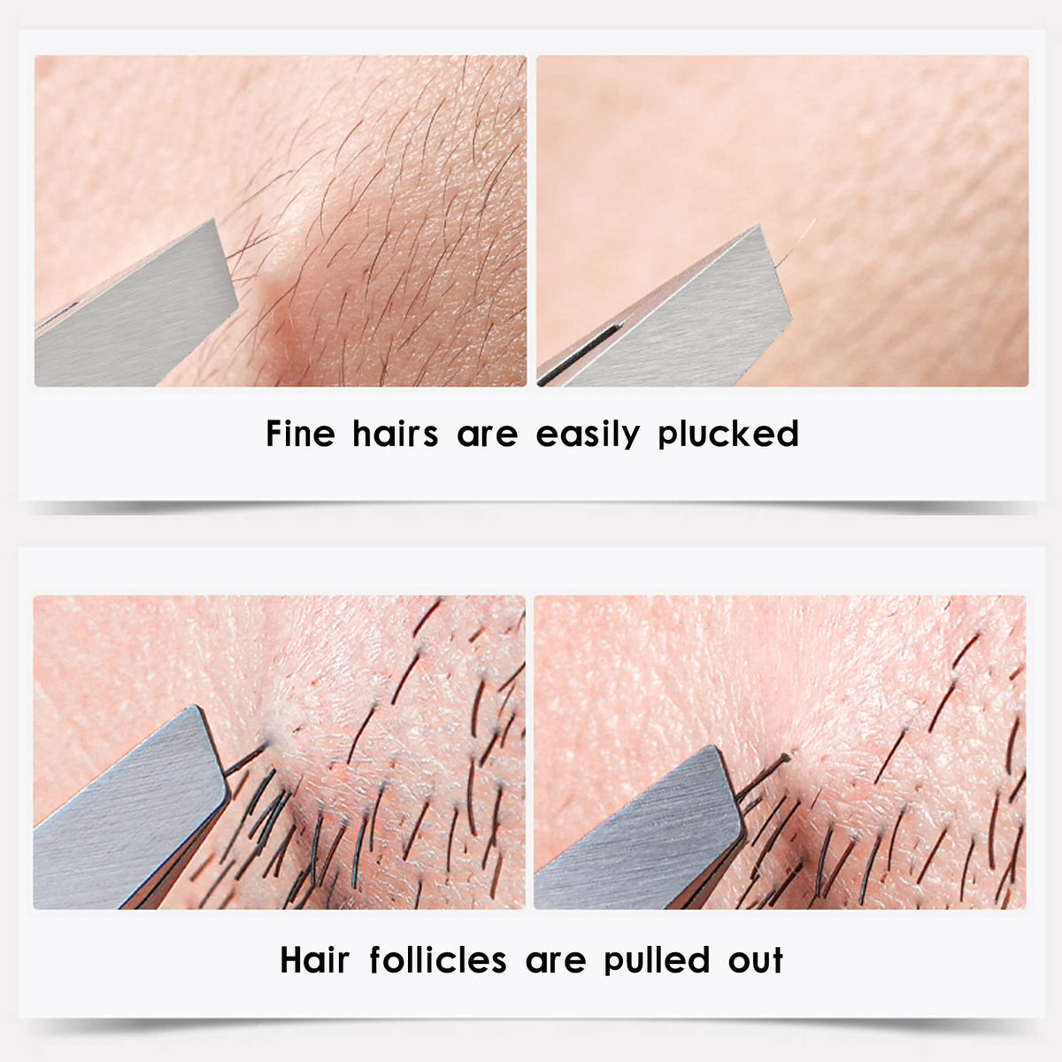 ZERNBER Eyebrow Tweezers angled tip for precision grooming