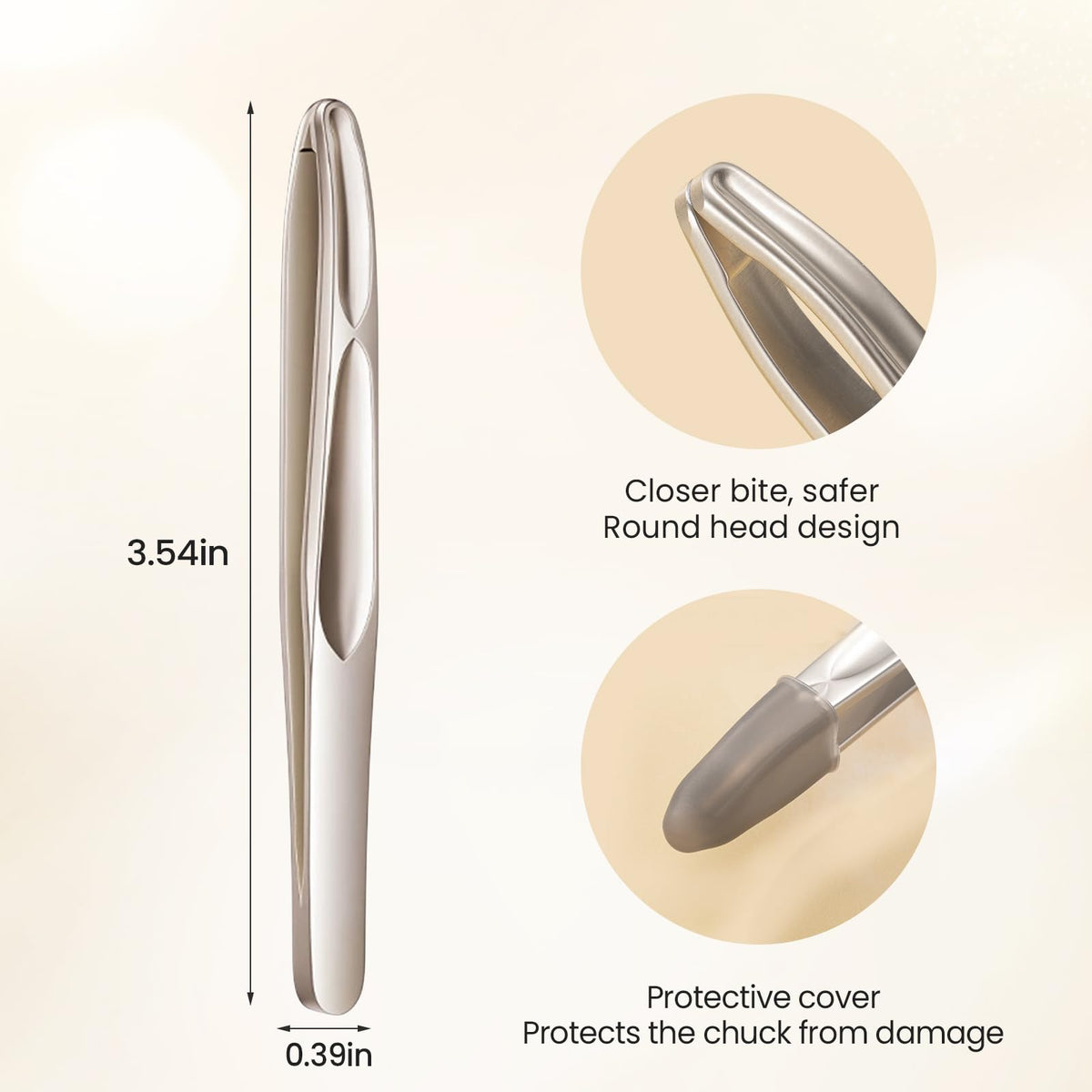 ZERNBER Eyebrow Tweezers on a bathroom counter
