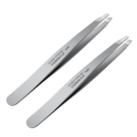 ZERNBER stainless steel tweezers set front view with storage case