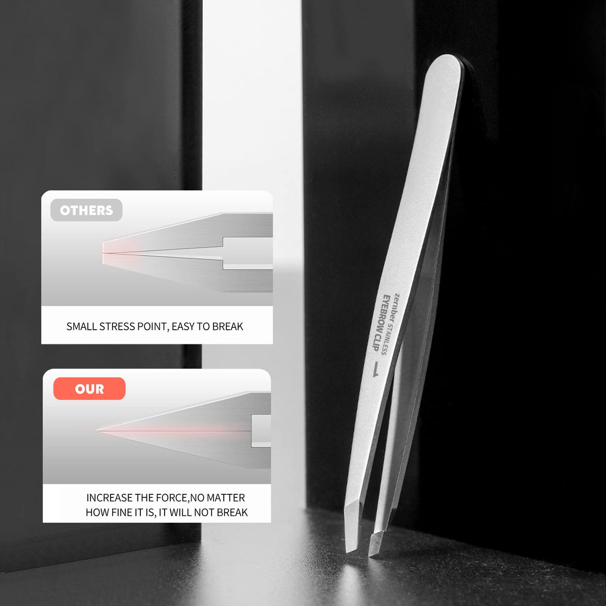 ZERNBER tweezers with protective tip cover