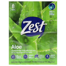 Zest 8-Bar Bath Size Soap Fresh Aloe front view