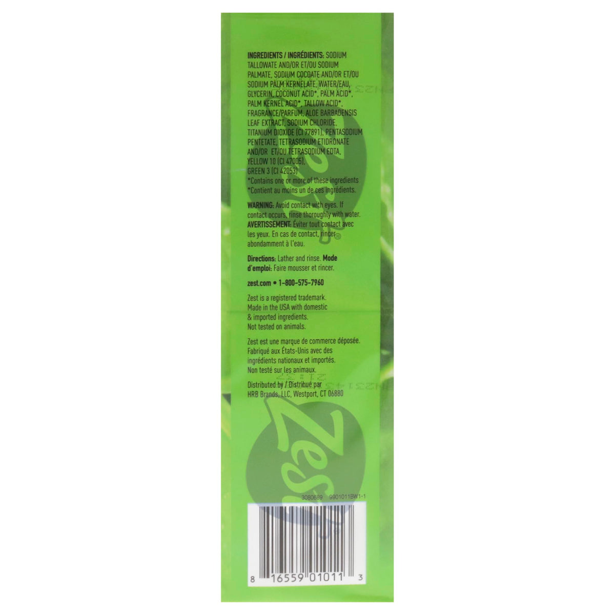 Zest 8-Bar Bath Size Soap Fresh Aloe stacked