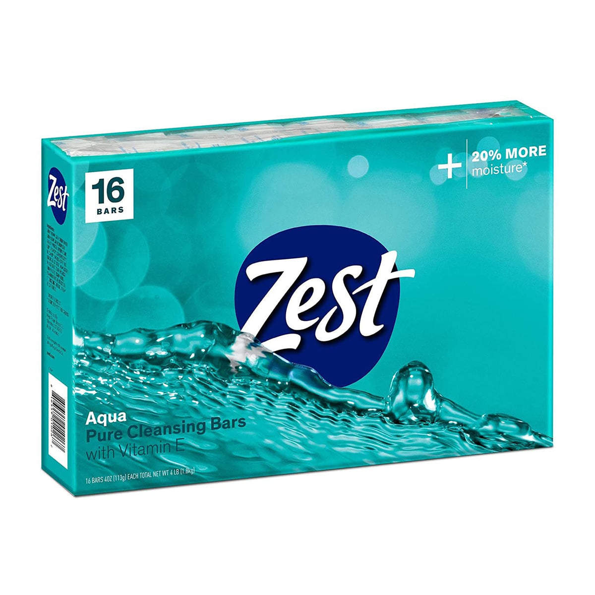 Zest Aqua Bar Soap front view with packaging